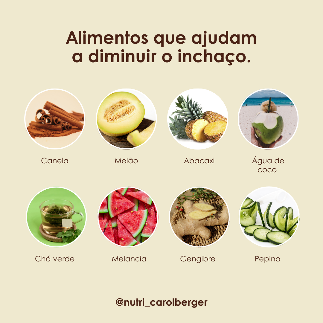Alimentos que ajudam no desinchaço